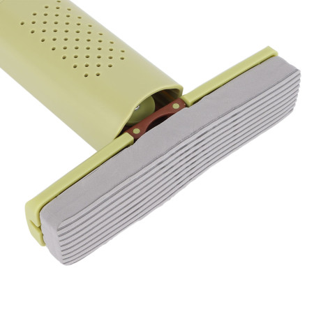 Mini Mop, Flippy, Pentru Uz Casnic, Sistem Autostoarcere, Portabil, Mop cu Burete, Rotire 180°,15 x 27.5 cm, Verde