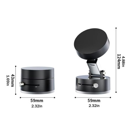Suport magnetic Flippy pentru  telefon, pliabil si retractabil pe ambele parti, pentru toate telefoanele mobile, negru
