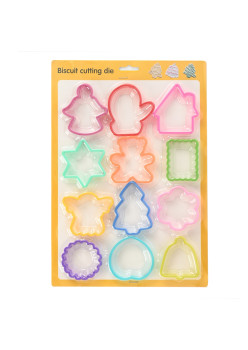 Set 12 forme pentru prajituri Flippy, material polipropilena, diverse forme, pentru orice ocazie,  adancime 1.6 cm, 23.3 x 33.5 x 1.8 cm, multicolor