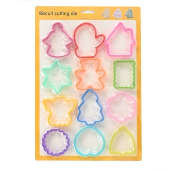 Set 12 forme pentru prajituri Flippy, material polipropilena, diverse forme, pentru orice ocazie,  adancime 1.6 cm, 23.3 x 33.5 x 1.8 cm, multicolor