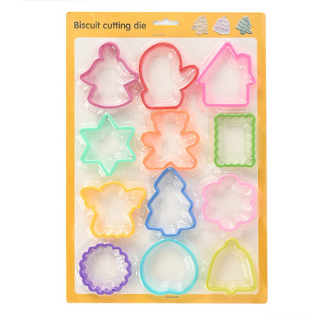 Set 12 forme pentru prajituri Flippy, material polipropilena, diverse forme, pentru orice ocazie,  adancime 1.6 cm, 23.3 x 33.5 x 1.8 cm, multicolor