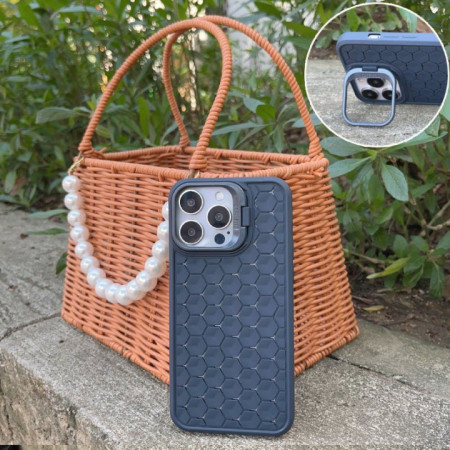 Husa de Protectie TPU, Flippy, pentru Samsung Galaxy S23 Ultra, 3D Cube, cu Inel, Protectie Camera, Antisoc, Antizgariere, Antialunecare, Acoperire Completa, Albastru