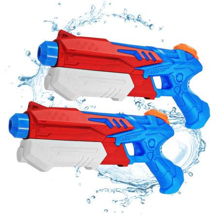 Pistol cu Apa pentru Copii, Rezervor, Pentru Piscina/Plaja, Flippy, 6ani+,  Albastru deschis/Rosu, 300ML