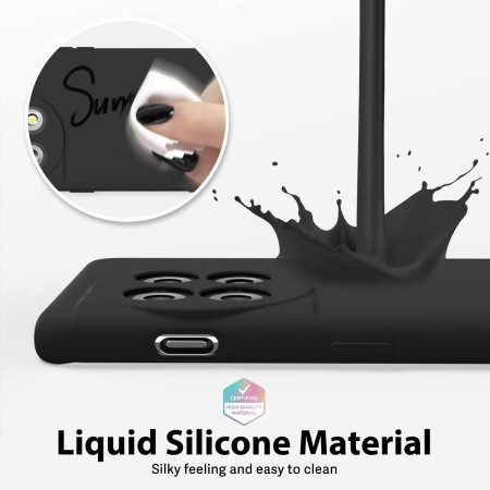 Husa de Protectie, Flippy, pentru OnePlus 11 5G, Liquid Silicone, cu Microfibra pe Interior, Protectie Antisoc, Compatibil Incarcare Wireless, Negru