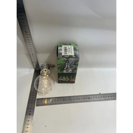 Lampa Solara LED Decorativa sub forma de Bulb, pentru exterior, suspendata, IP65, Ultron Transparent, lumina calda, Flippy