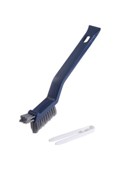 Perie 3in1 de Curatat Podele si Rosturi, Flippy, Lungime Maner 28 cm, Peri din PP, Otel si Plastic, Cleste pentru Scame si Par Inclus, Albastru