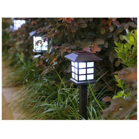 Lampă Solară LED Tip Felinar, Iluminare Alb Rece, Design Modern, Rezistentă la Intemperii, 38 cm