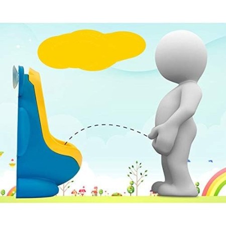 Pisoar pentru Baieti, Flippy, 0-8 Ani, in Forma de Broasca, Perie Inclusa, Montare pe Perete, Carlig Autoadeziv Inclus, 29 x 22.5 cm, Albastru