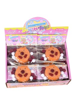 Set 12 Jucarii Antistres Squishy, Flippy, cu Revenire Lenta, Forma de Biscuite Rotund, Model Capybara, 7x6.5 cm, 55g, Ambalaj Transparent, Maro