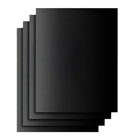 Folii Teflon Antiaderente pentru Orice tip de gratar, Rezistente la Apa si Temperaturi Ridicate, Reutilizabile, Cuptor, BBQ Grill, Set 4 buc., 40x33 cm, Negru