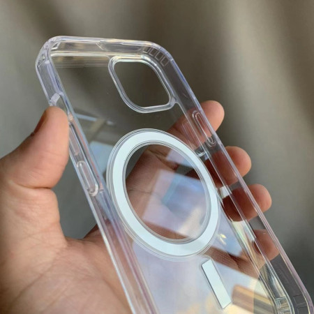 Husa MagSafe Silicone Acryl pentru iPhone 14 Pro Max, Flippy, ambalaj Blister Transparenta