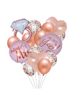 Set 15 baloane pentru Nunta, Flippy, baloane pentru decor, din folie de aluminiu,  30 x 50 cm, Rose