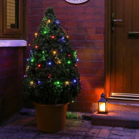 Instalatie Craciun, 10 m, 100 Led-uri ,Liniara, Multicolor, 8 jocuri de lumini, Transformator, Interconectabila, Prelungitor 3 m inclus, Fir Verde, Flippy