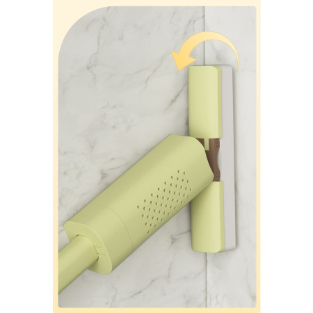 Mini Mop, Flippy, Pentru Uz Casnic, Sistem Autostoarcere, Portabil, Mop cu Burete, Rotire 180°,15 x 27.5 cm, Verde