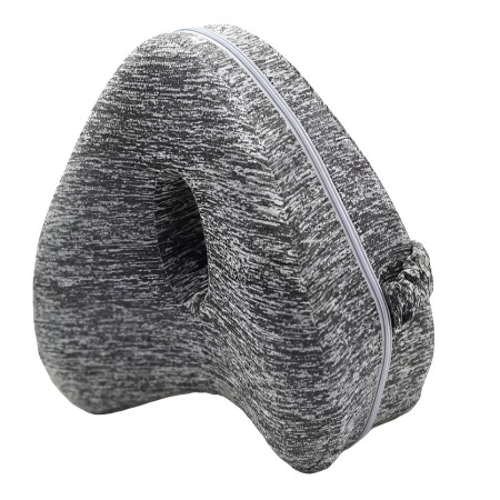 Pernă Ortopedică pentru Picioare, Design Anatomic în Formă de Inimă, Spumă cu Memorie, Curea Anti-Cădere, 25x23x13 cm, Gri