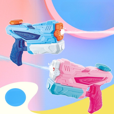Pistol cu Apa Copii/Adulti, 6ani+, 3 duze, Albastru, 300ML
