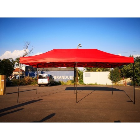 Cort Pavilion 3x6m Roșu Pliabil cu Cadru Metalic – Pentru Curte, Grădină și Evenimente