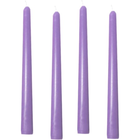 Set 4 Lumanari, Flippy, pentru Suport de Masa, Fara Miros si Fum, din Parafina, 2.2 x 25 cm, Mov