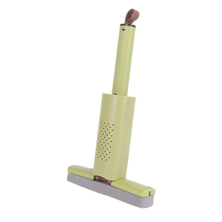Mini Mop, Flippy, Pentru Uz Casnic, Sistem Autostoarcere, Portabil, Mop cu Burete, Rotire 180°,15 x 27.5 cm, Verde