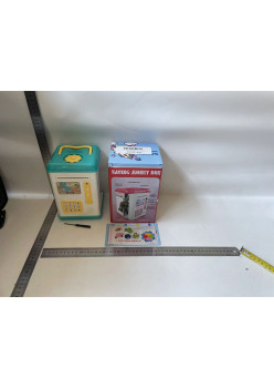 Set Pusculita pentru Copii, Flippy, Tip ATM, Parola cu Amprenta Albastru 580 g