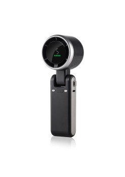 Mini Ventilator Portabil, Flippy, 5 Trepte de Viteza, Afisaj Digital, Incarcare USB, 5V, 2A, 5.95 x 5.2 x 17.2 cm, Negru
