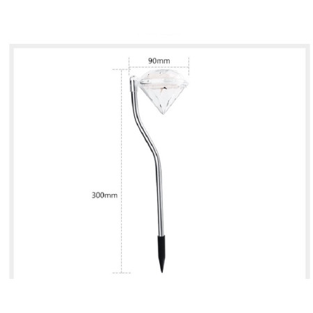 Lampă Solară LED pentru Grădină, Design Tip Diamant, Iluminare Alb Cald, IP65, 30 cm