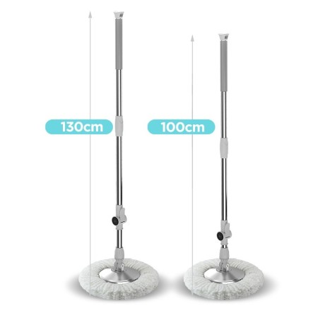 Set Galeata cu Pedala si Mop Rotativ 360°, Flippy, Cu Actiune Centrifuga x4, Pentru Uz Casnic, Maner din Otel Inoxidabil Telescopic, 2 Capte din Bumbac, 46x30x28 cm, Verde Matcha