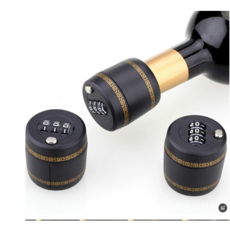 Set 2 Dispozitive de Blocare pentru Sticle, Cu Parola din 3 Cifre, Securizare Vin & Bauturi, 4x4.2x4.5 cm