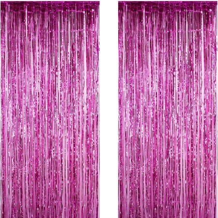 Perdea Franjurata, Flippy, Model Decor Petrecere, pentru Fundal de Poze, Amenajare Colorata a Petrecerii, Dimensiune 100x200 cm, Roz Inchis