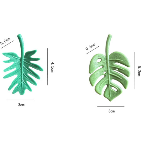 Set 4 Magneți Decorativi pentru Frigider, Design Natural cu Frunze, Fixare Puternică, Verde