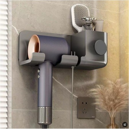 Uscator de Par multifunctional, Flippy, Montat pe Perete, Gri, Dimensiune 23*8.8*9.5 cm