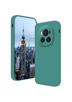 Husa de Protectie, Flippy, pentru Honor Magic 6 Pro, Liquid Silicone, cu Microfibra pe Interior, Protectie Antisoc, Compatibil Incarcare Wireless, Verde
