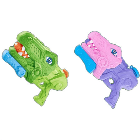 Set 2x Pistol cu Apa Copii/Adulti, 6ani+, Rezervor, Tiranozaur,  Roz/Verde, 660 ML