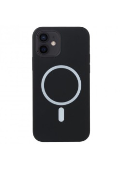 Husa MagSafe liquid large hole magnetic shell pentru Apple iPhone 13 Pro, Full Cover, Liquid Silicone, Magnetica, Incarcare Wireless, Flippy, Negru