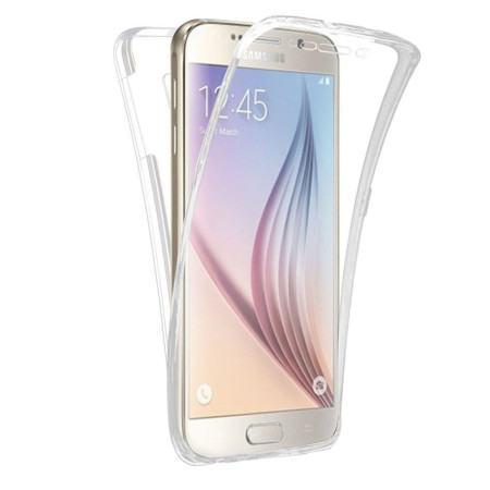 Husa de protectie Flippy® pentru Samsung A7 2017 Full Tpu 360 V2 Transparent cu margini albe