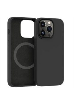 Husa protectie Flippy pentru iPhone 14 Pro Max Mag Safe, 2 in 1 incarcare si magnet, Soft silicone, Negru