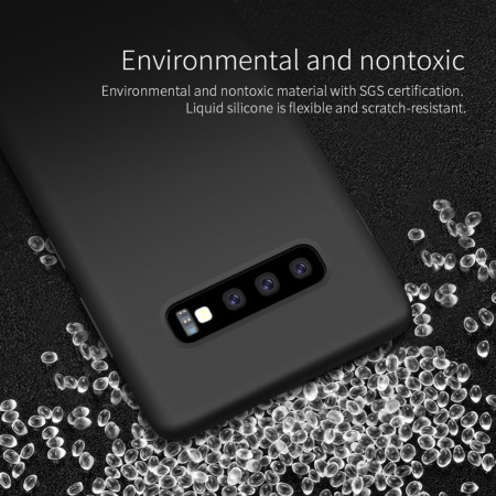 Husa protectie compatibila cu Samsung S10 Liquid Silicone Case Negru