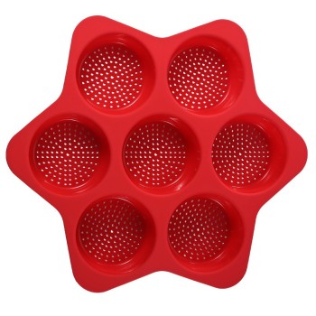 Forma din Silicon pentru Hamburgeri, Flippy, cu 7 Locuri, pentru Copt, Rosu