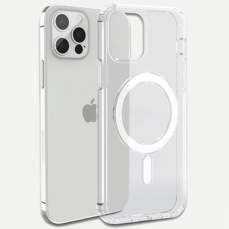 Husa protectie Flippy pentru iPhone 14 Mag Safe, 2 in 1 incarcare si magnet, Silicone, Transparenta