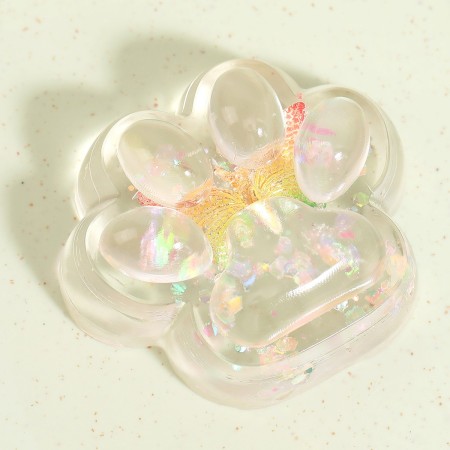 Jucarie Antistres Squishy, Flippy, Labuta de Pisica Pufoasa, cu Revenire Lenta, 7 x 6.5 cm, Model Fluturi, Multicolor