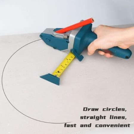 Instrument Manual pentru Bricolaj, Flippy, Ruleta Incorporata, Taiere Gips si Carton, 23x7 cm, Albastru