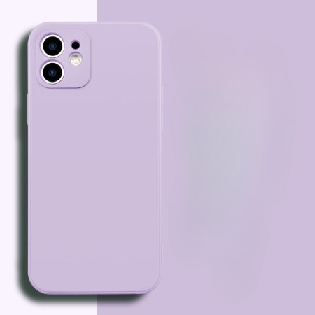 Husa pentru Apple iPhone 14 Plus Flippy, Liquid Silicone, cu Microfibra pe interior, Protectie Antisoc, Grass purple, Mov