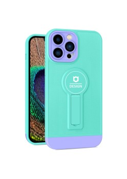 Husa Armor Design cu Stand pentru Apple iPhone 11 Pro Max, Blue/Mov, Suport Auto Magnetic, Wireless Charge, Protectie Antisoc, Flippy