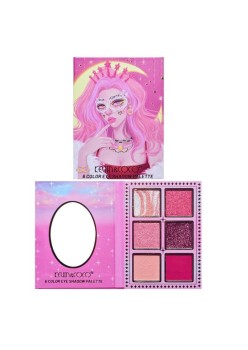 Paleta de Machiaj, KEVIN & COCO, Pink Barbie Girl, Fard de Pleoape, 6 culori, 11.3 x 8.2 x 1.3 cm, Model Quin