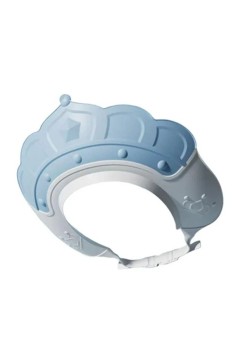 Casca de Dus, Flippy, Previne Scurgerea Apei si Samponului pe Fata, 0-12 Ani, Ajustabila, din TPE+PP, 20 x 23 cm, Model Coroana, Albastru