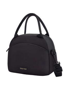 Geanta Termica pentru Pranz Flippy, Multifunctionala, Compartimentata, Impermeabila, 2 Tipuri de Manere, 26x14.3x21.2 cm, Negru