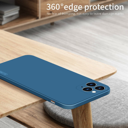 Husa protectie compatibila cu Apple iPhone 11 Pro Max Liquid Silicone Case Albastru inchis