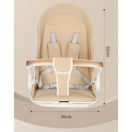 Cărucior Sport 3 în 1, Reversibil, Pliabil, Poziție Somn, Tavă Masă, Roti 360°, Suport Pahar, Copertină Soare, Crem Model Junglă, 6-36 Luni