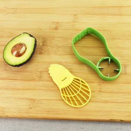 Recipient de Depozitare Avocado 5in1, Flippy, Etans, pentru Frigider, din Plastic, Dispozitiv de Taiat, Curatat, Feliat, 14x4x7 cm, Verde