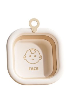 Cada Pliabila pentru Baie pentru Copii, Flippy, Cadita pentru Bebelusi, Model Patrat pentru Fata, Maro, 30x30x3.5 cm, 3.5 L